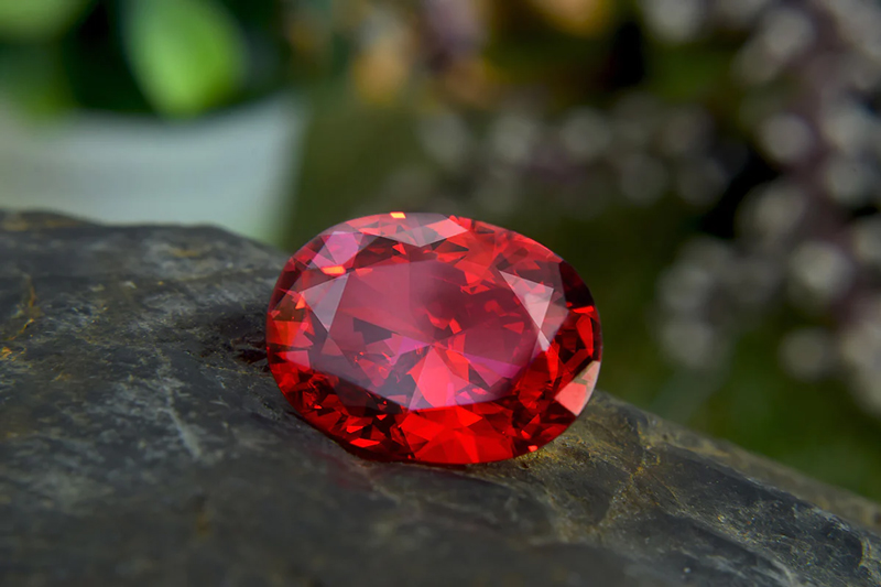 Đá Ruby tự nhiên với màu đỏ sẫm